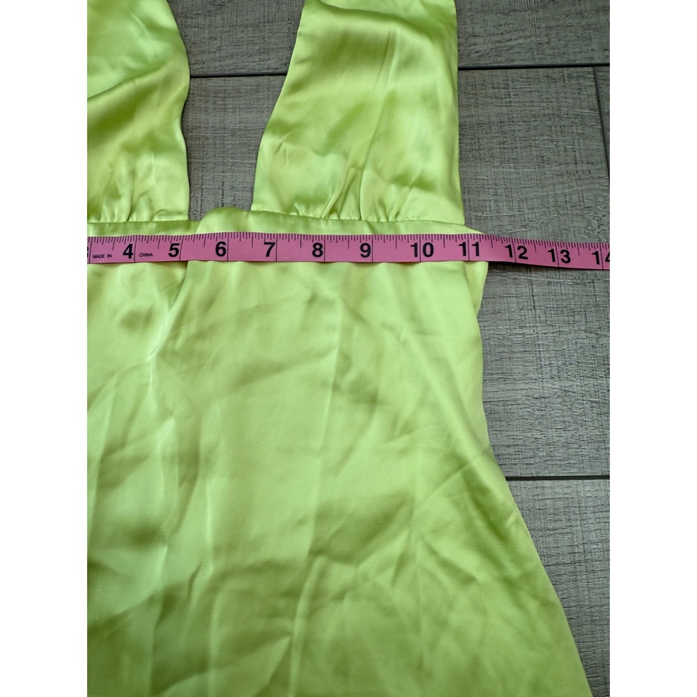 Princess Polly Lime Green Satin Halter Mini Dress - Picture 3 of 8